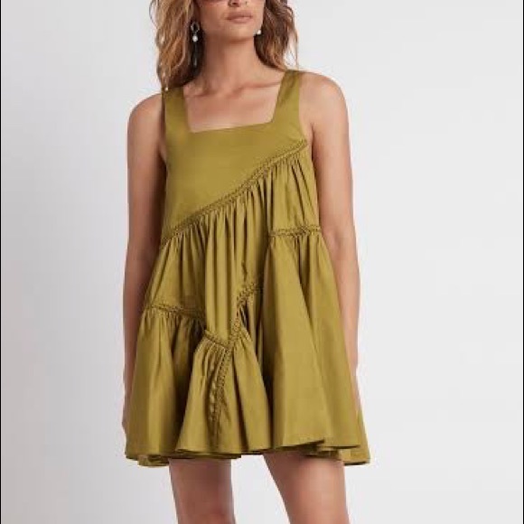 AJE Casablanca Sleeveless Braided Mini Dress - Olive Green • Size 14 RRP $395 - Picture 9 of 10